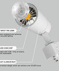 12W H Track Lighting Heads Dimmable LED Track Spotlights CRI 90 Plus 3000K Warm White 120V 36 Degree Beam detail