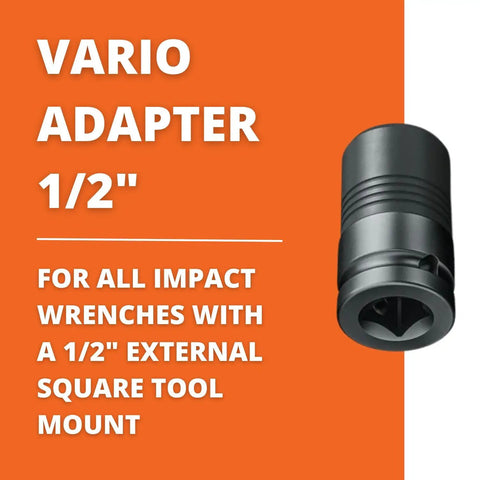 Universal 1/2 Inch Square Drive Impact Wrench Tapping Adapter For Drill Countersink And Threading Up To 1 Inch with 1/2 inch mount.