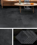 Living room with Retro Peel And Stick Floor Tiles 16 Pack 12x12 Inch Vinyl Concrete Gray Waterproof Floor Tiles showcased under a table.
