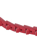Badass Heavy Duty Adjustable Pu V Belt 4 Foot Industrial Link Drive Belt Low Stretch Power Twist For Woodworking Lathe Table Saw Smooth Running Gear That Never Fails The Grind - close-up of red modular polyurethane links.