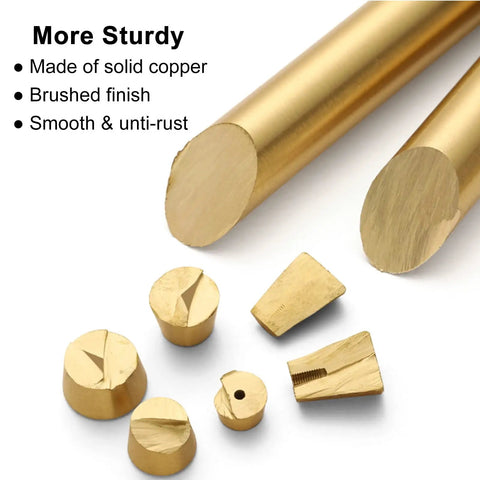 Sturdy Solid Brass Barn Door Pull Handle Kit With Double Sided Installation, Waterproof Brushed Finish - components detail