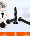 Badass Flat Head Wood Screws Stainless Steel 304 Black Finish Size Twelve By Three Quarter Inch Long Fifty Pack on display.