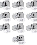 3 Inch LED Recessed Lighting Kit IC Rated With Swivel Round Trim White Finish 10-Pack displayed in a grid layout