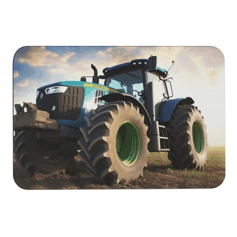 Farm Tractor Diatom Mud Bath Mat Quick Dry Non Slip Rug For Shower Bathroom Toilet And Kitchen Machine Washable 23.6 By 15.7 Inches Keeps Floors Dry And Odor Free featuring a tractor image