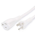 Indoor 15 Foot 3 Prong Extension Cord 125V 13A White 2 Pack With 16 AWG Plug And Play Power Cable for Home Electronics