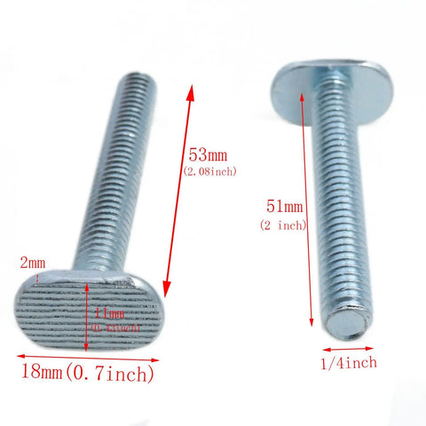 One Quarter Inch By Twenty Threads T Slot Bolts For D IY T Track Hardware And Woodworking Fixtures 10 Pack Durable Galvanized Steel