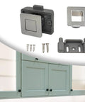 Push Button Latch Lock For Cabinets And Campers RVs Keyless Bright Chrome Cabinet Door Lock with screws and components