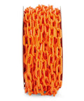 Orange reel of 100 Foot Orange Plastic Chain Safety Barrier For Crowd Control And Event Lines, Great For Concerts And Parking Lots