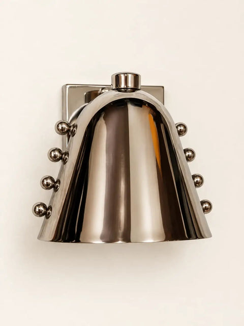 Modern Adjustable Chrome Wall Sconce Polished Metal E26 Modern Adjustable chrome wall sconce with polished metal shade.