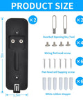 Built Tough Backplate Replacement For Leading Smart Doorbell Systems, showing 5x1.5 inch black mounting plate with screws and tools.
