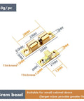 Diagram of 9 Piece Copper Door Ball Catches Set With Nickel Plated Cabinet Tension Latches 35mm dimensions.