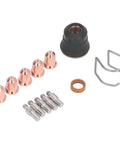 13 Piece Plasma Cutter Torch Accessory Kit With Copper Nozzles And Electrodes For Quick Clean Cuts Includes Gas Diffuser Spacer Guide