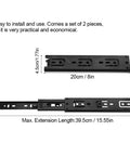 Heavy Duty Drawer Slides Set 4 Inch 6 Inch 8 Inch Steel Guide Rails With Zinc Plated Soft Close And Silent Operation shown extended