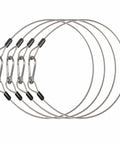4 Pack Stage Light Safety Cables With Loops And Snap Hooks, 2 Ft Long, 1/8 Inch Diameter, Premium 304 Stainless Steel Rigging