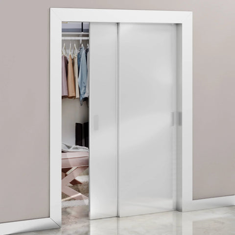 Glass sliding door with Self-Adhesive Edge Fingerpull Door Handle Screwless Peel And Stick Installation, modern closet entrance