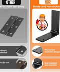 Comparison of Heavy Duty Gate Hinges 2 Pack Black 270 Degree Adjustable Butt Hinge with ordinary hinges, showing rust resistance and durability