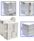 35A 230V Well Pump Relay For Auto Panel Mount Control Box 5-15HP Fit For Franklin Units Quick Plug-N-Play Replacement For 155031102 155031110 305213902 No Contact Silver Finish white relay, angled side view