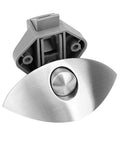 Half Moon Push Button Cabinet Latch Lock for RVs Caravans and Boats, elegant handle in chrome, crescent lock for mobile homes