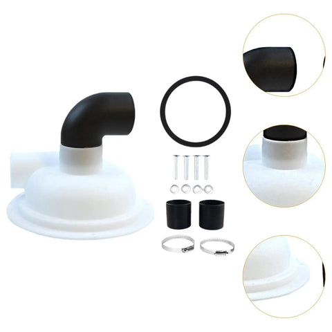 Heavy Duty Cyclone Separator Cover For Vacuum Dust Collection No Fuss Replacement Cover with black and white components.