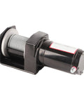 Fauitay 2500lb DC 12V Electric Power Winch With Remote Control showing motor and cable attachment for heavy lifting.