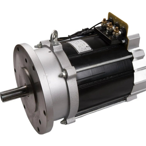 Smooth Rolling AC Traction Motor For Electric Vehicle Conversion Kits 72V 10kW showing stainless steel and black casing.