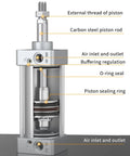 Heavy Duty Aluminum Pneumatic Cylinder Double Acting 80mm Bore And 200mm Stroke For Industrial Automation SC80X200 cutaway view