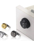3 Digit Combination Mailbox Lock Seven Eighths Inch Rotary Tongue Cam Lock for cabinets, drawers visible in various finishes