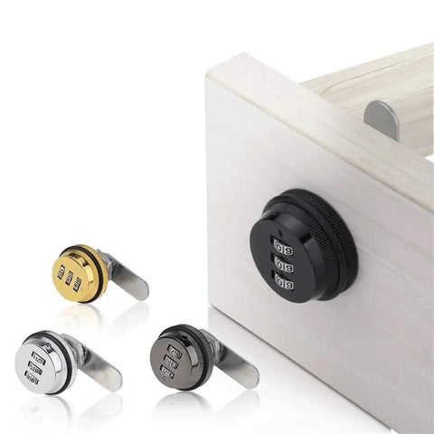3 Digit Combination Mailbox Lock Seven Eighths Inch Rotary Tongue Cam Lock for cabinets, drawers visible in various finishes