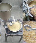 Cast Iron Hand Crank Grain Mill With Large Hopper And Table Clamp For Home Brewing And Manual Grinding Of Corn Barley