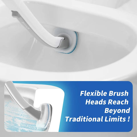 Disposable Toilet Brush With Holder for Deep Clean Toilet Bowl in use on porcelain surface