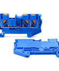 Ten Pack 2.5mm Twin Wire Terminal Block Kit For DIN Rail With Spring Clamp Wiring Blue 10 Pieces Pt 2.5