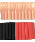 Heavy Duty 2 Gauge To Five Sixteenth Inch Copper Lug Ring Terminals Kit With Ten Connectors And Red Black Dual Wall Heat Shrink Tubing For Battery Cables Premium Annealed Electrolytic Copper Lugs, copper lugs and heat shrink