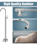 Freestanding Tub Faucet Chrome Floor Mount Tub Filler With Single Lever Brass Mixer Tap And Tub Spout No Handheld Spray Built To Last