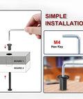 M6 Socket Cap Bolt Kit For Furniture, 30 Piece Set With Allen Wrench, showing installation with countersunk screws and barrel nuts.