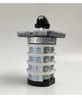 Five Position Rotary Changeover Switch YMZ12 32 4, 660V 32A, showing four-stage cam and 16 terminals, industrial-grade design.