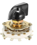 1 Pole 6 Position Band Channel Rotary Switch With Plastic Knob 7 Pins For DIY Electronics Projects, black knob, side view