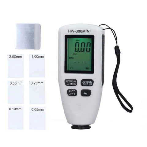 Coating Thickness Meter 0 To 2000 Um Digital Gauge For Automotive Paint, Car Coating Thickness Tester, 0.1 Um Mil Thickness Gauge For Used Car Buyers, Non Destructive Coating Gauge For Auto Body, Shop And Lab, with calibration foils