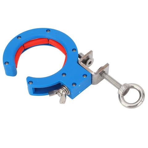Cable Tray Roller 65mm Clamp Adjustable Wire Pulling Pulley For Inside Outside Corner Use Blue With Easy Install And Tension Control Stable Guide Roller Delivers Smooth Wire Runs. Blue clamp cable tray roller with red nylon roller and steel screw