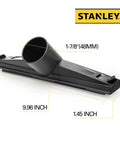 Go-To Universal Floor Brush Nozzle for Wet and Dry Vacuums With 1-7/8 Inch Hose Heavy-Duty Vacuum Attachment, black, side view.