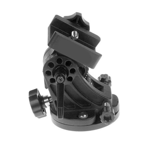 Pro Grade Aluminum Equatorial Telescope Mount With 0 To 70 Degree Tilt Wedge Latitude Base showing side profile