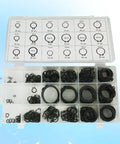 External Snap Ring Assortment Kit With 300 Pieces In 18 Sizes Black Metal Retaining Rings And Handy Storage Case For Industrial And Scientific Projects open case