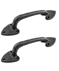 Black Wrought Iron Cabinet Door Pulls Set of 2 7.5 Inch Drawer Pulls for Cabinets with matte black finish