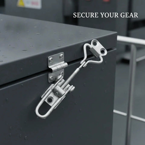 Heavy Duty Adjustable Toggle Latch 304 Stainless Steel Draw Closure For Marine Deck Boxes And Industrial Enclosures on a lid