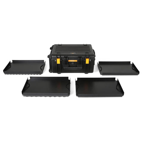 Heavy Duty Tool Carrier With Wheels For Pro Mechanics Military Grade Polypropylene Construction Four Foam Protected Trays