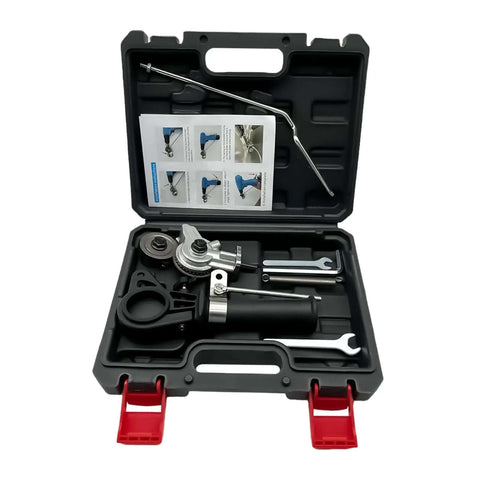 Metal Nibbler Drill Attachment Double Head For Sheet Metal Cutting in plastic box with accessories and manual