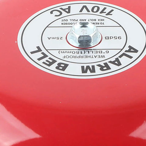 Close-up of CB6B 95dB Aluminum Round Fire Alarm Bell Electric Ringing Bell for schools, homes, factories, and security systems
