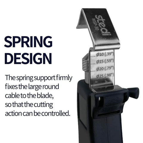 Round Cable Stripper With Adjustable Cutting Depth For Fast And Clean Jacket Removal, featuring spring design component