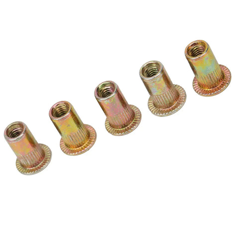 200 Piece Zinc Colored M3 Rivet Nut Fastener Kit With Threaded Inserts For Metal Panels And Pipes Galvanized Finish For Oxidation Resistance And Durable Heavy Duty Hardware Fittings For DIY Projects, five zinc M3 inserts