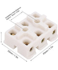 Top Shelf Terminal Block Strip And Barrier Wire Connector With Flame Retardant Plastic, 43x33x21mm, white connector for electrical upgrades.
