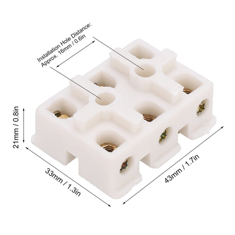 Top Shelf Terminal Block Strip And Barrier Wire Connector With Flame Retardant Plastic, 43x33x21mm, white connector for electrical upgrades.